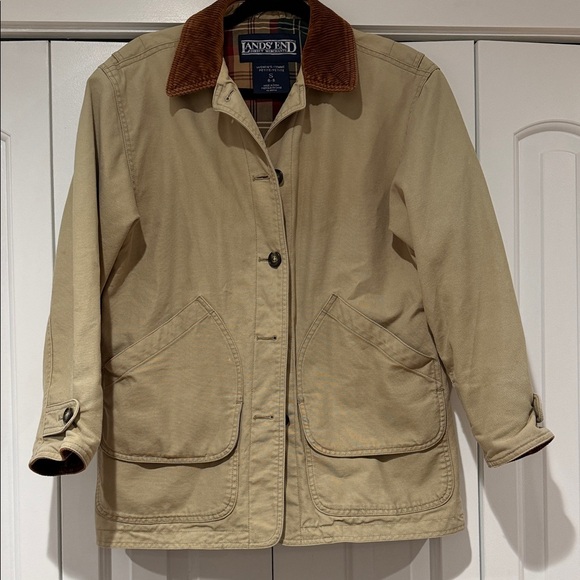 Lands' End Jackets & Blazers - Lands' End Tan Utility Jacket with Brown Corduroy Collar